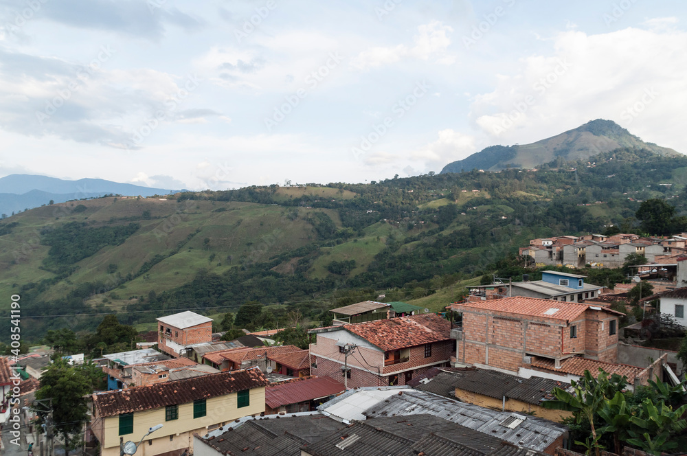 Antioquia / Colombia December 16, 2020; view town called Titiribi in Antioquia.