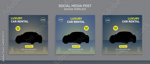 Rent a car and car sale banner for flyer and social media post template