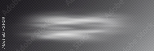 Transparent fog background, panoramic image, vector background
