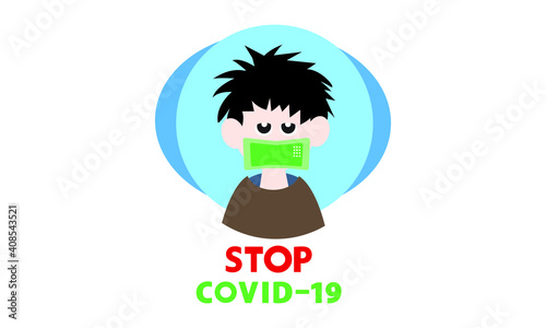 Protective face mask against and stop corona virus,Covid-19.