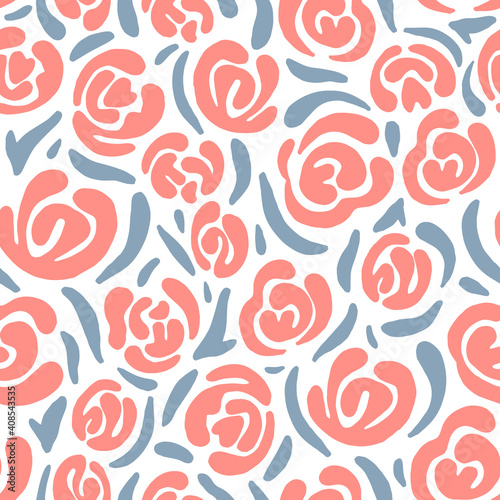 Rococo seamless Pattern with Flowers