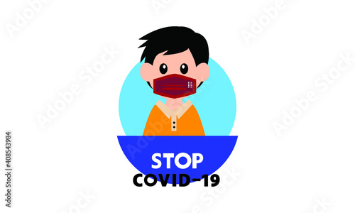 Protective face mask against and stop corona virus,Covid-19.