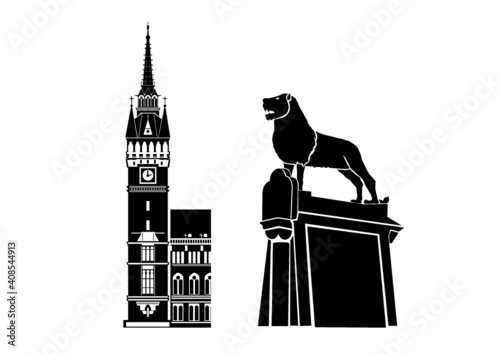 Braunschweig 1 Silhouette Scherenschnitt Vektor
