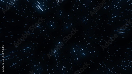 Moving Star Field, Space Travel, Light Speed Journey, Flying Stars Loop Animation.