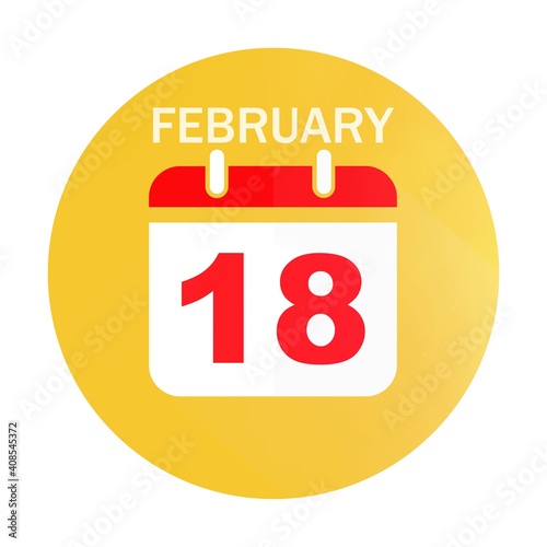 Free Download February 18 calendar flat icon - GFXLoad