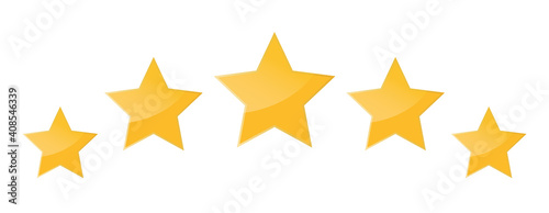 Five stars icon isolated on white background. Stars rating review icon for website and mobile apps. Vector illustration