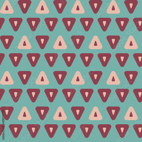 Seamless geometric pattern with the image of triangles  geometric shapes. Vector design for web banner  business presentation  brand package  fabric  print  wallpaper  postcard.