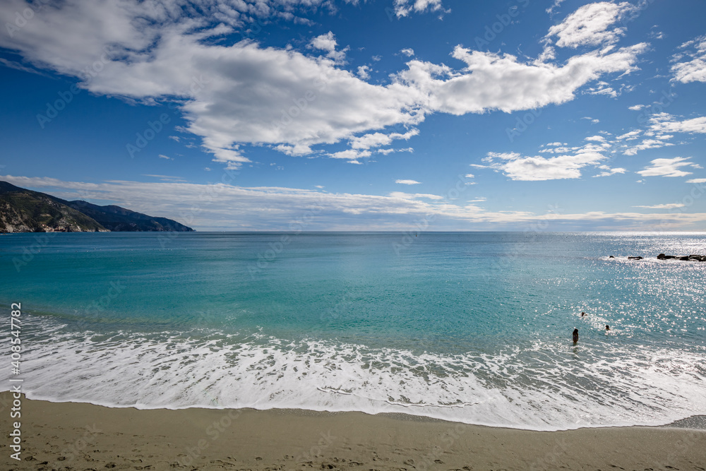 Beautiful seascape. Monterosso al Mare, a coastal village and resort in Cinque Terre, Italy