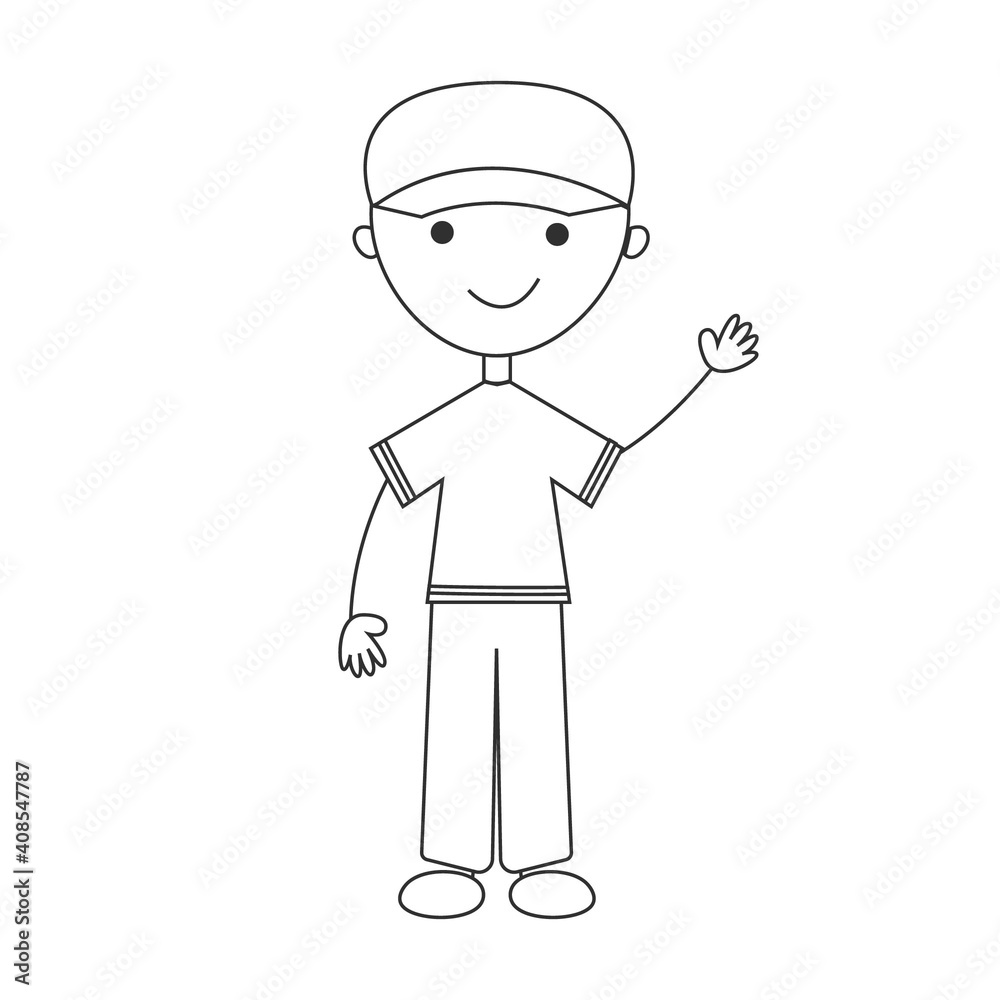 Happy little boy. Isolated over white background. Image