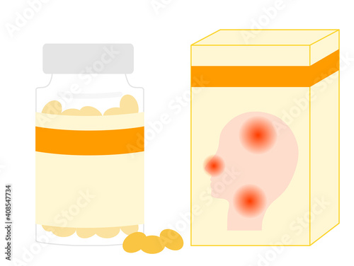 錠剤の風邪薬　ビン・箱付き