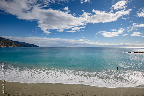 Fototapeta Naklejka Na Ścianę i Meble -  Beautiful seascape. Monterosso al Mare, a coastal village and resort in Cinque Terre, Italy