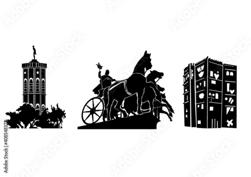 Braunschweig 2 Silhouette Skyline Quadriga