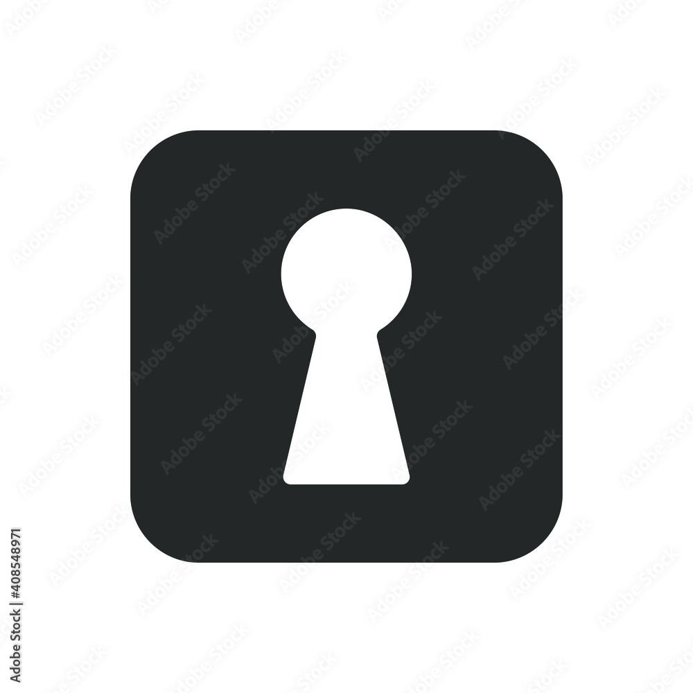 Keyhole icon. Lock sign. Log in and log out symbol. Security and privacy access logo. Vector illustration image. Black silhouette shape. Isolated on white background. Keyhole icon. Lock sign. Log in and log out symbol. Security and privacy access logo. Vector illustration image. Black silhouette shape. Isolated on white background.