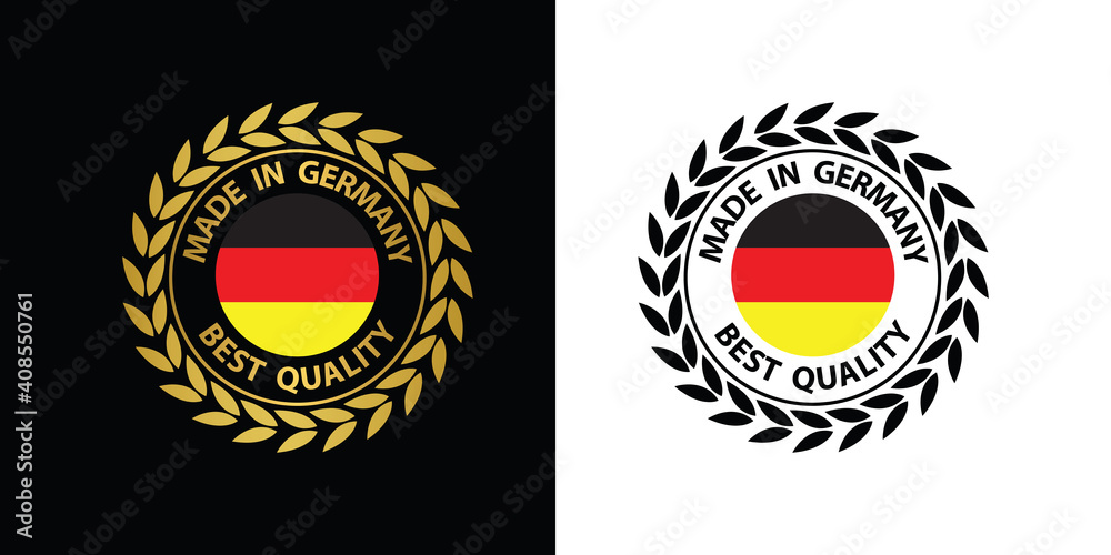 made in Germany vector stamp. bagge with Germany flag	
