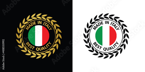 made in Italy vector stamp. badge with Italy flag	
