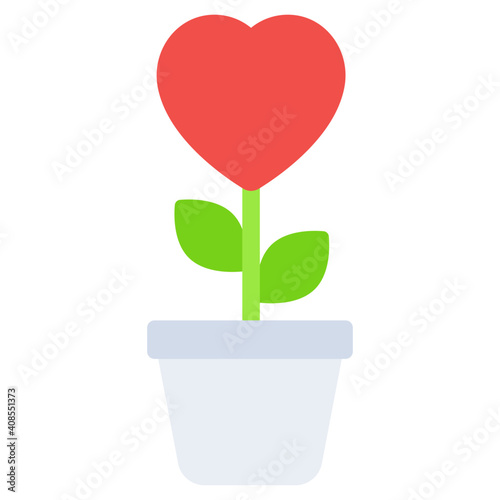 Love plant icon in trendy design, love growth vector 