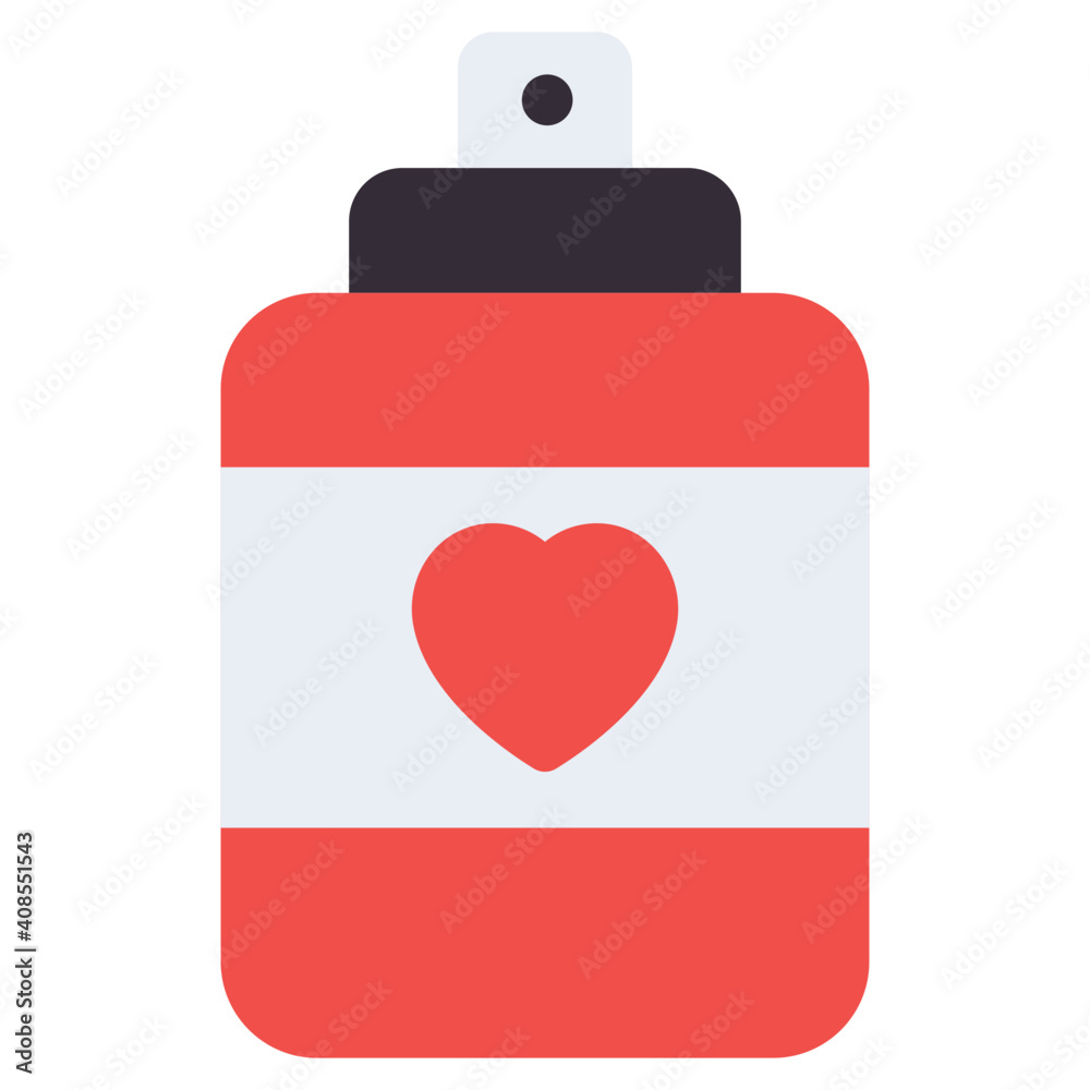 Heart on bottle, concept of perfume icon Heart on bottle, concept of perfume icon