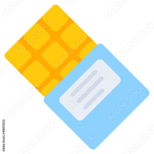 A flat design of chocolate bar icon