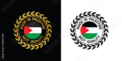 made in Palestine vector stamp. badge with Palestine flag	
