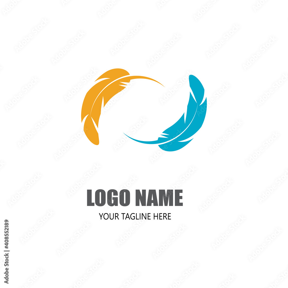 Feather pen write sign logo template app icons Feather pen write sign logo template app icons