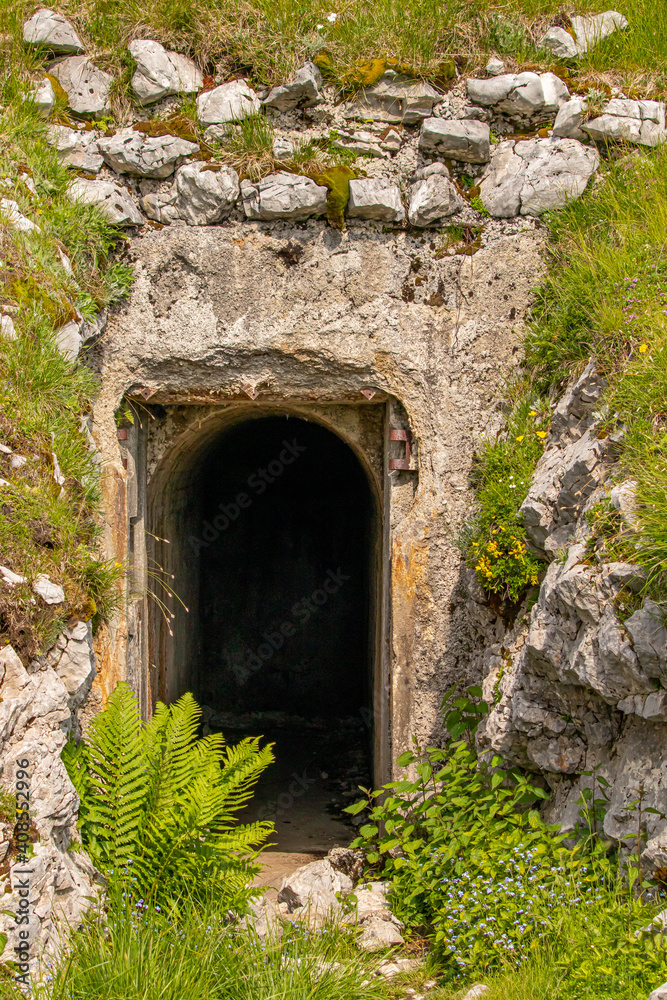 Entrance to old bunker from world war Entrance to old bunker from world war