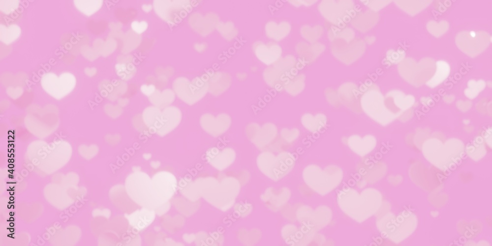 Pink heart bokeh background