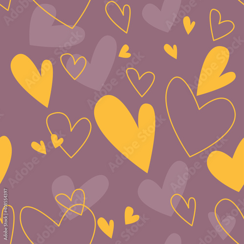 Seamless pattern with heart shapes. Romantic Happy Valentines Day vector illustration. photo