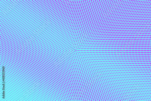 Blue and pink dotted halftone vector background. Subtle halftone digital texture. Faded dotted gradient