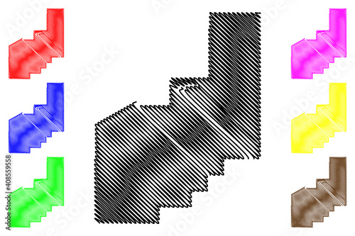 Quay County, New Mexico (U.S. county, United States of America, USA, U.S., US) map vector illustration, scribble sketch Quay map
