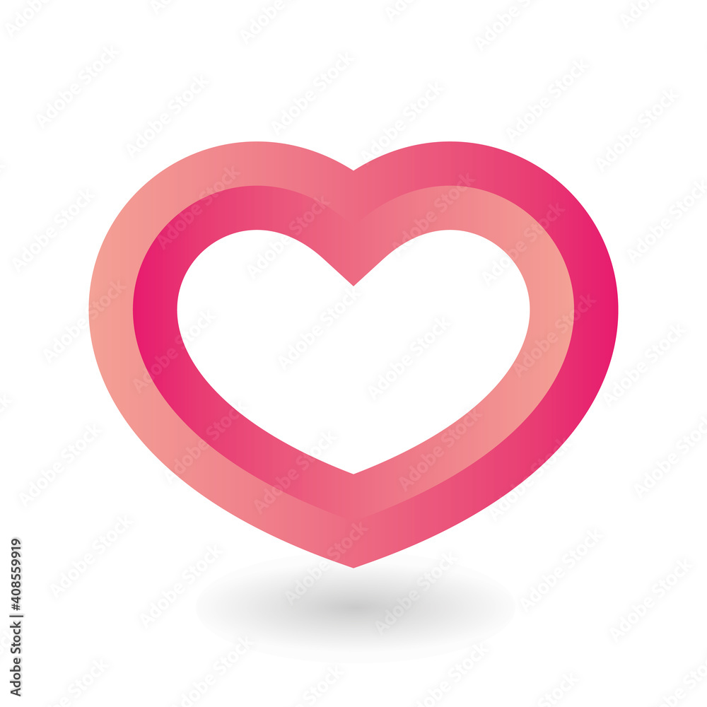 Pink 3D-like heart