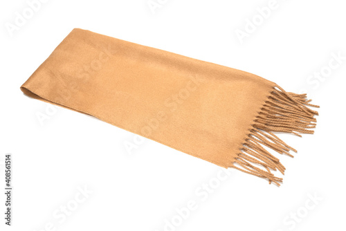 Brown scarf isolated on white background.