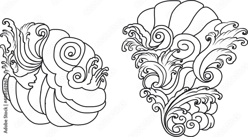 water splash and Japanese wave for tattoo.Japanese wave for tattoo.cloud tattoo ,coloring book japanese style.Traditional Asian tattoo.Tattoo art highly detailed in line art style. water splash and Japanese wave for tattoo.Japanese wave for tattoo.cloud tattoo ,coloring book japanese style.Traditional Asian tattoo.Tattoo art highly detailed in line art style.
