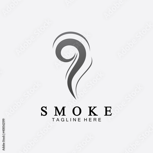 Smoke steam icon logo illustration isolated on white background,Aroma vaporize icons. Smells vector line icon, hot aroma, stink or cooking steam symbols, smelling or vapor