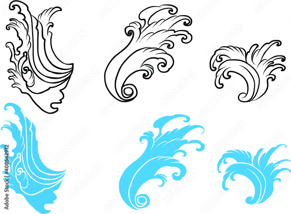 water splash and Japanese wave for tattoo.Japanese wave for tattoo.cloud tattoo ,coloring book japanese style.Traditional Asian tattoo.Tattoo art highly detailed in line art style. water splash and Japanese wave for tattoo.Japanese wave for tattoo.cloud tattoo ,coloring book japanese style.Traditional Asian tattoo.Tattoo art highly detailed in line art style.