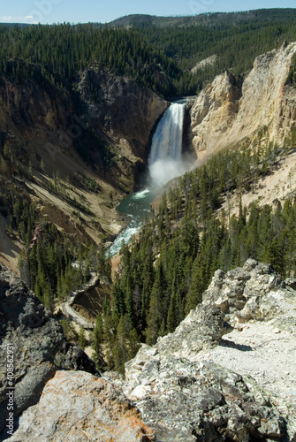 View of the waterfall in the Grand Canyon of the Yellowstone, Yellowstone National Park, Wyoming | NONE |