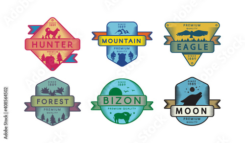 Assortment Badges Animals and Nature Set Logo