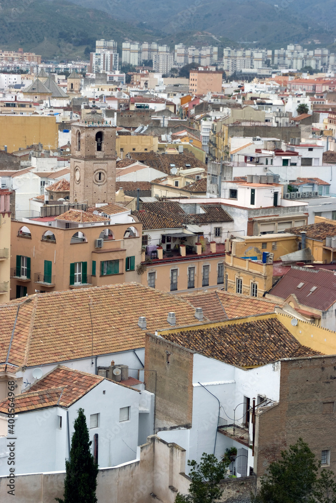 View over the city from the Alcazaba, Malaga, Andalusia, Spain. View over the city from the Alcazaba, Malaga, Andalusia, Spain.