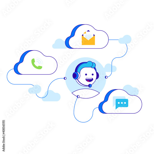 Contact us and notification vector illustration