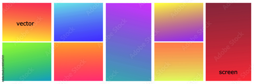 Abstract colorful blurred vector backgrounds. Warm summer colors halftone gradients. Vector illustration screen vector design for mobile app or UI design