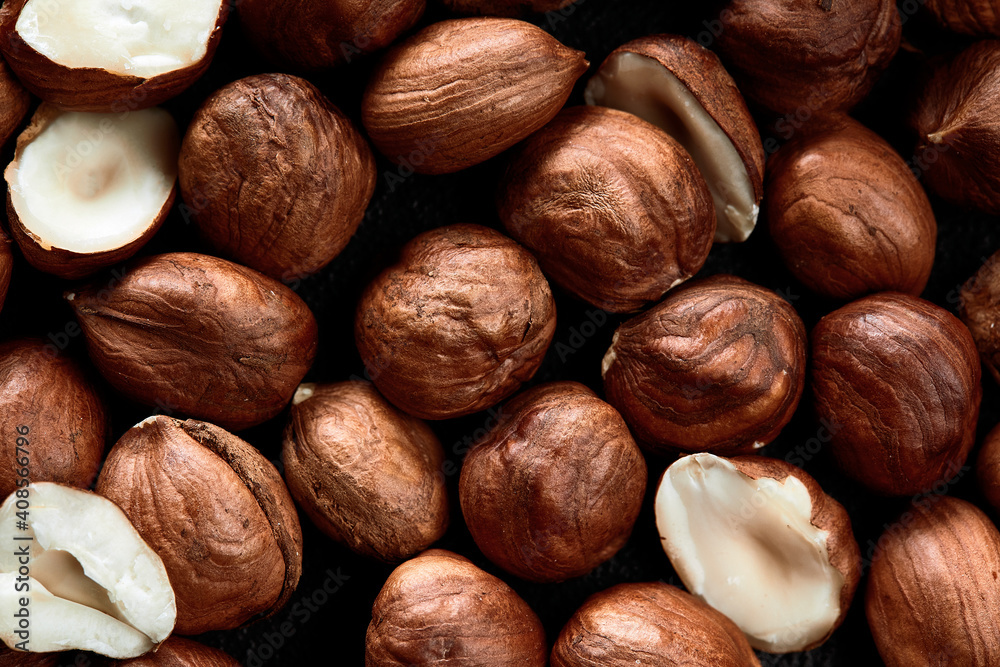 Close up of Hazelnut kernels - Food Frame Background, macro detailed close up. Close up of Hazelnut kernels - Food Frame Background, macro detailed close up.