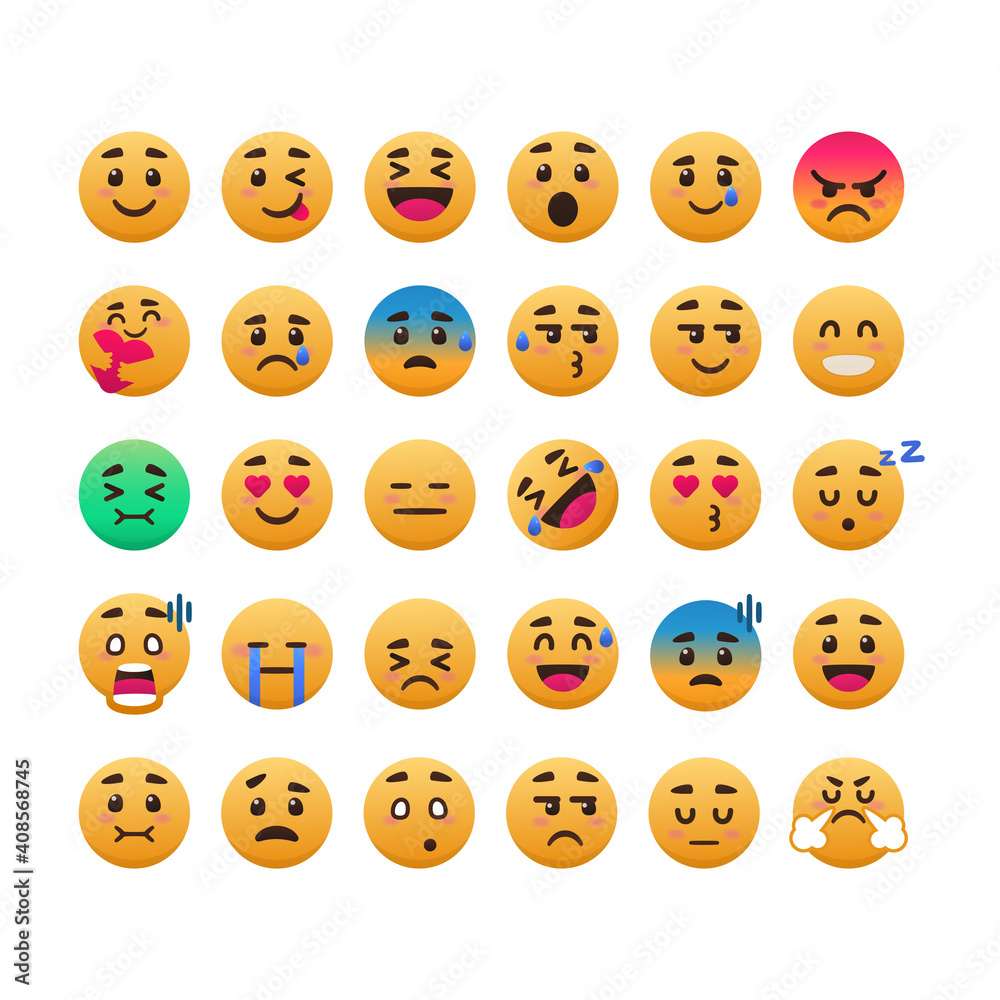 set of cute smile emoticon set of cute smile emoticon