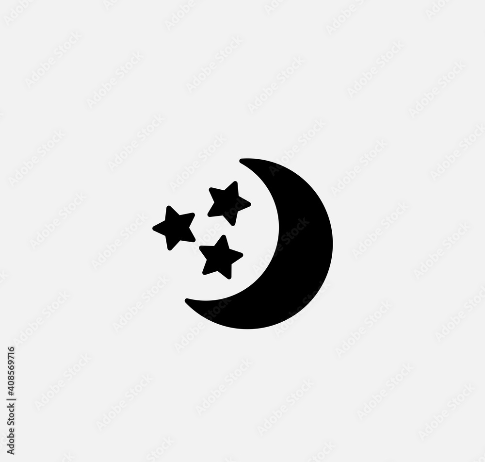 moon and star icon, vector illustration moon and star icon, vector illustration