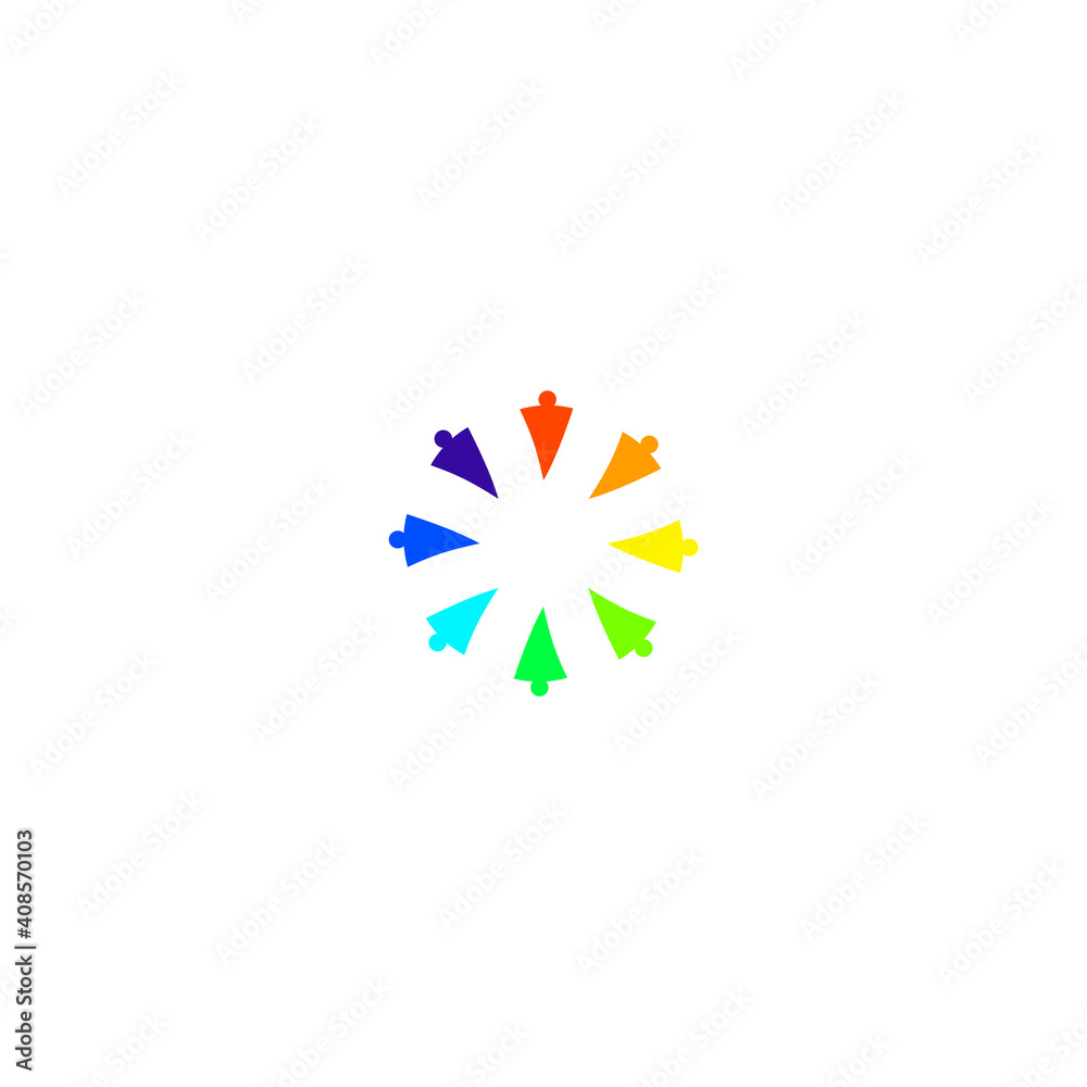 Creative people together in circle, sign, symbol, artwork, clipart isolated on white Creative people together in circle, sign, symbol, artwork, clipart isolated on white