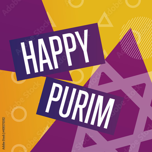 Happy Purim. Holiday concept. Template for background, banner, card, poster with text inscription. Vector EPS10 illustration.