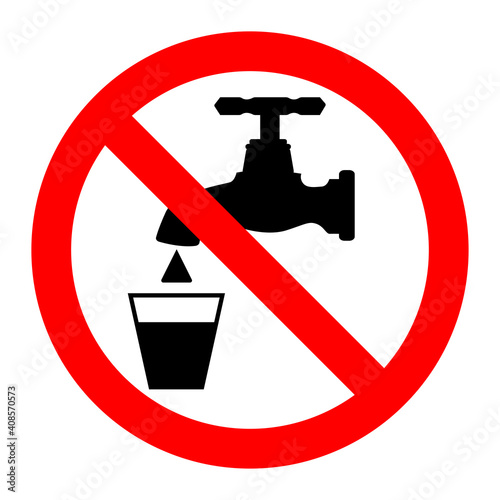 Fototapet Not drinkable water sign