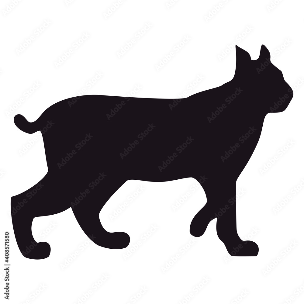 Lynx silhouette, icon. Vector illustration on a white background. Lynx silhouette, icon. Vector illustration on a white background.