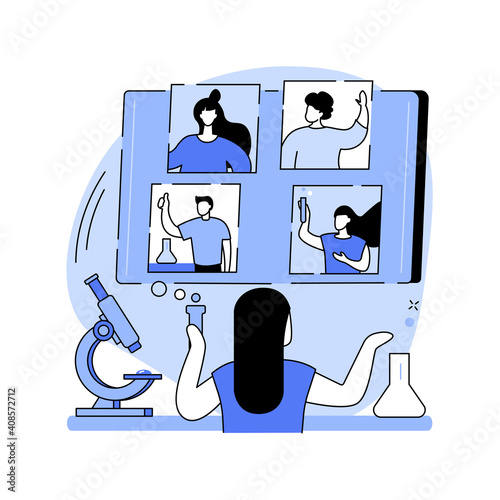 STEM activities abstract concept vector illustration. STEM during quarantine, fun home learning activity, self-isolation science entertainment, engineering challenge for kids abstract metaphor.