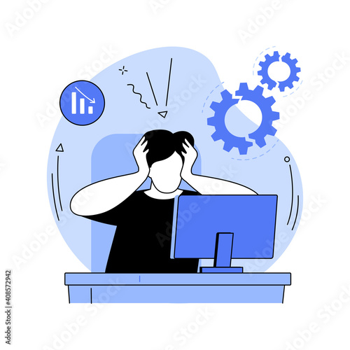Frustration abstract concept vector illustration. Depression treatment, frustration management, anxiety and anger control, emotionally intelligent habits, mental health problem abstract metaphor.