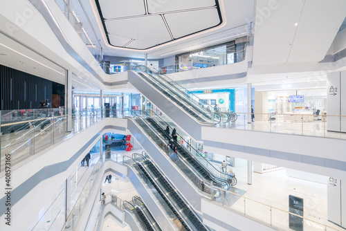 Interior space of department store