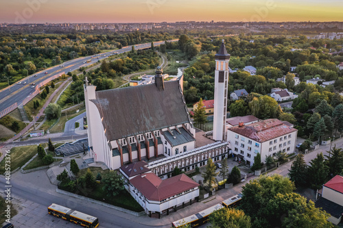 Trasa Siekierkowska and so called Siekierki Sanctuary in Warsaw, Poland photo